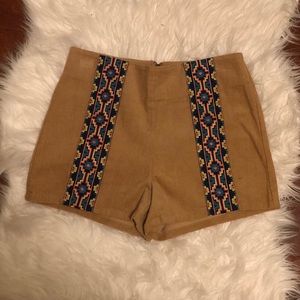 Chord shorts with intricate tribal detail